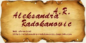 Aleksandra Radokanović vizit kartica